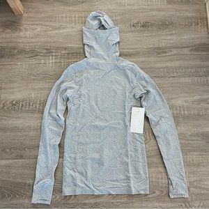 NWT Athleta flurry balaclava hoodie seamless herringbone grey